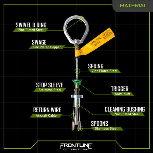 Frontline COB345KSV Reusable 5K Concrete Anchor Bolt with Swiveling D-Ring VM Hardware