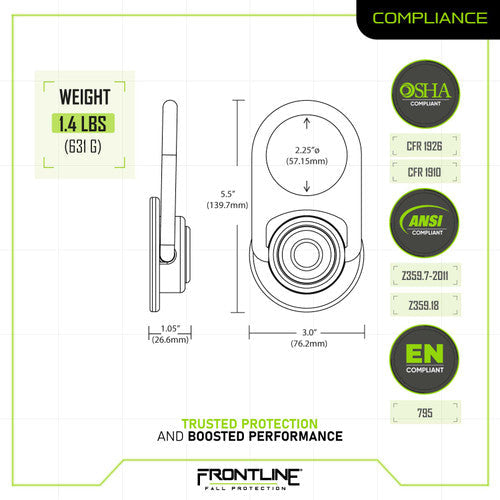 Frontline COM3410K MEGA Swivel 10k Concrete Anchor VM Hardware