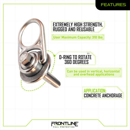 Frontline COM345K-SS MEGA Swivel 5K Stainless Steel Concrete Anchor VM Hardware