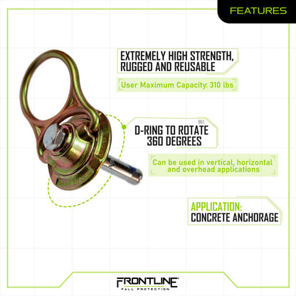 Frontline COM345K MEGA Swivel 5k Concrete Anchor VM Hardware