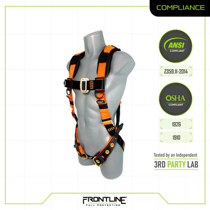 Frontline 50VTB Combat Economy Series Full Body Harness with Tongue Buckle Belt S VM Hardware