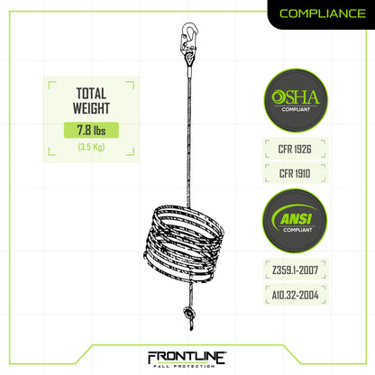 Frontline VLP50 Premium Vertical Lifeline 50' VM Hardware