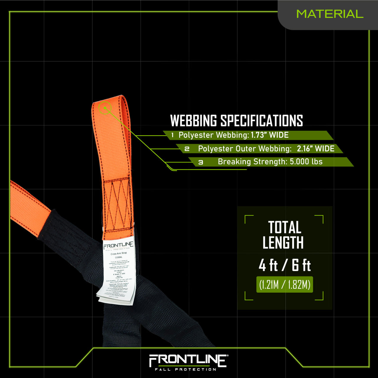 Frontline COSL Concrete Embed Anchor Strap with Looped Ends 6' VM Hardware