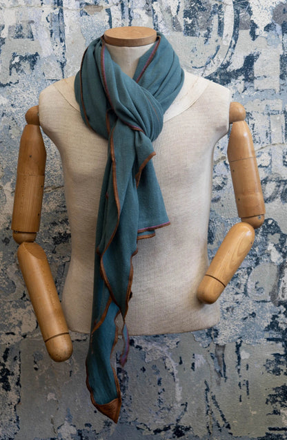 Teal Crossroads Linen Scarf Late Sunday Afternoon