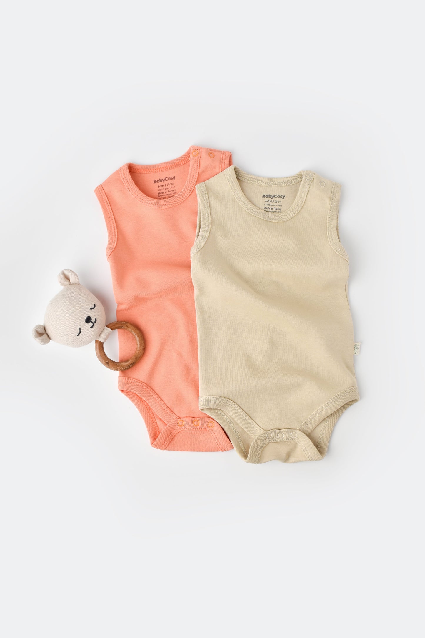 Organic Sleeveless Bodysuit Honey and Hive