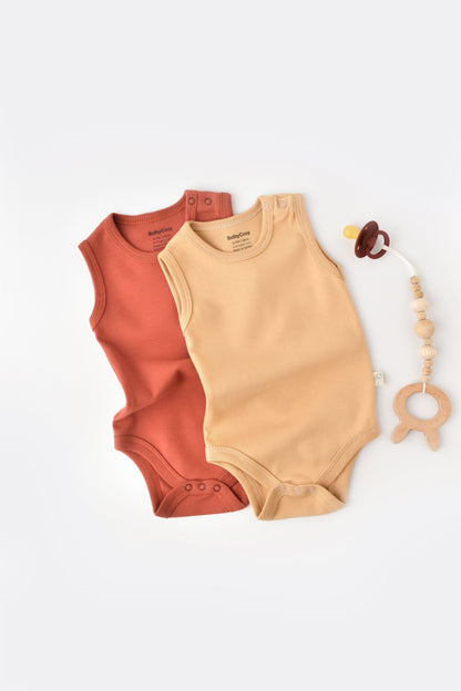 Organic Sleeveless Bodysuit Honey and Hive