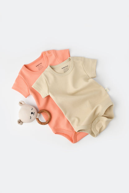 Organic Short Sleeve Bodysuit Honey and Hive