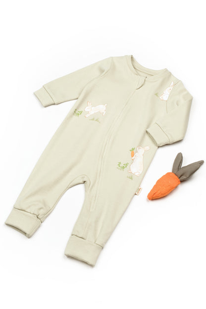 Bunny Onesie 100% Organic Cotton Honey and Hive