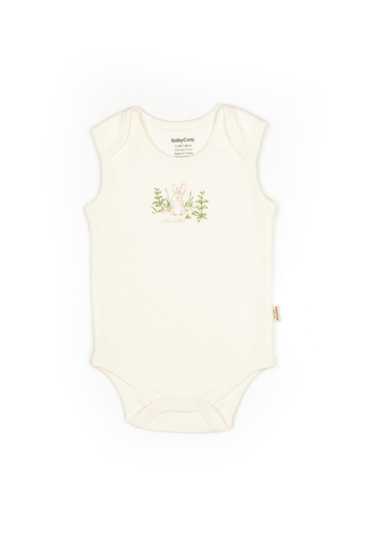 Ecru Bunny Sleeveless Organic Bodysuit Honey and Hive