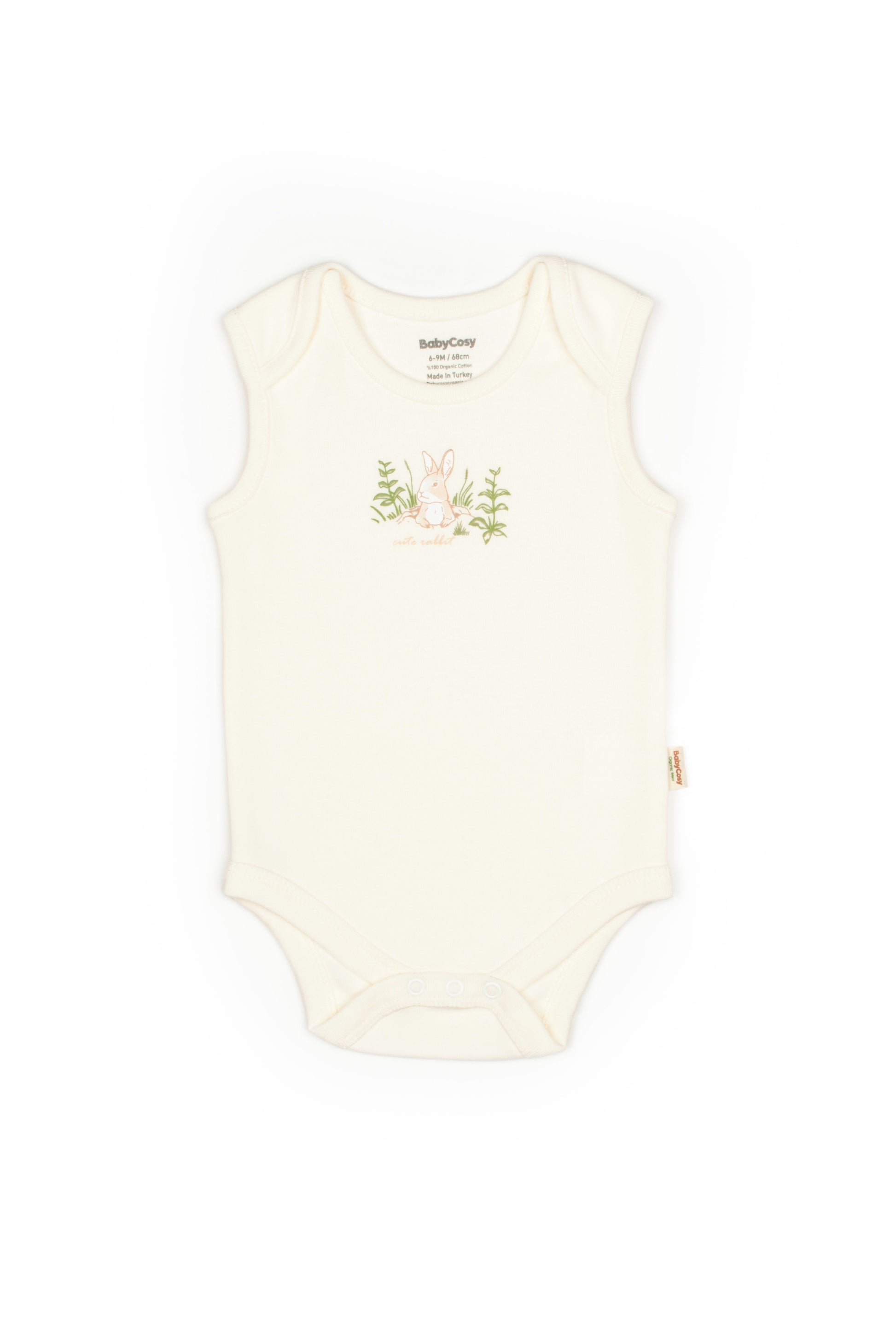 Ecru Bunny Sleeveless Organic Bodysuit Honey and Hive