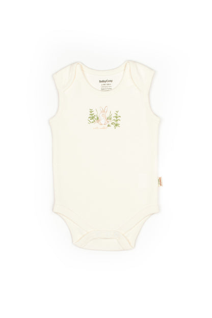 Ecru Bunny Sleeveless Organic Bodysuit Honey and Hive