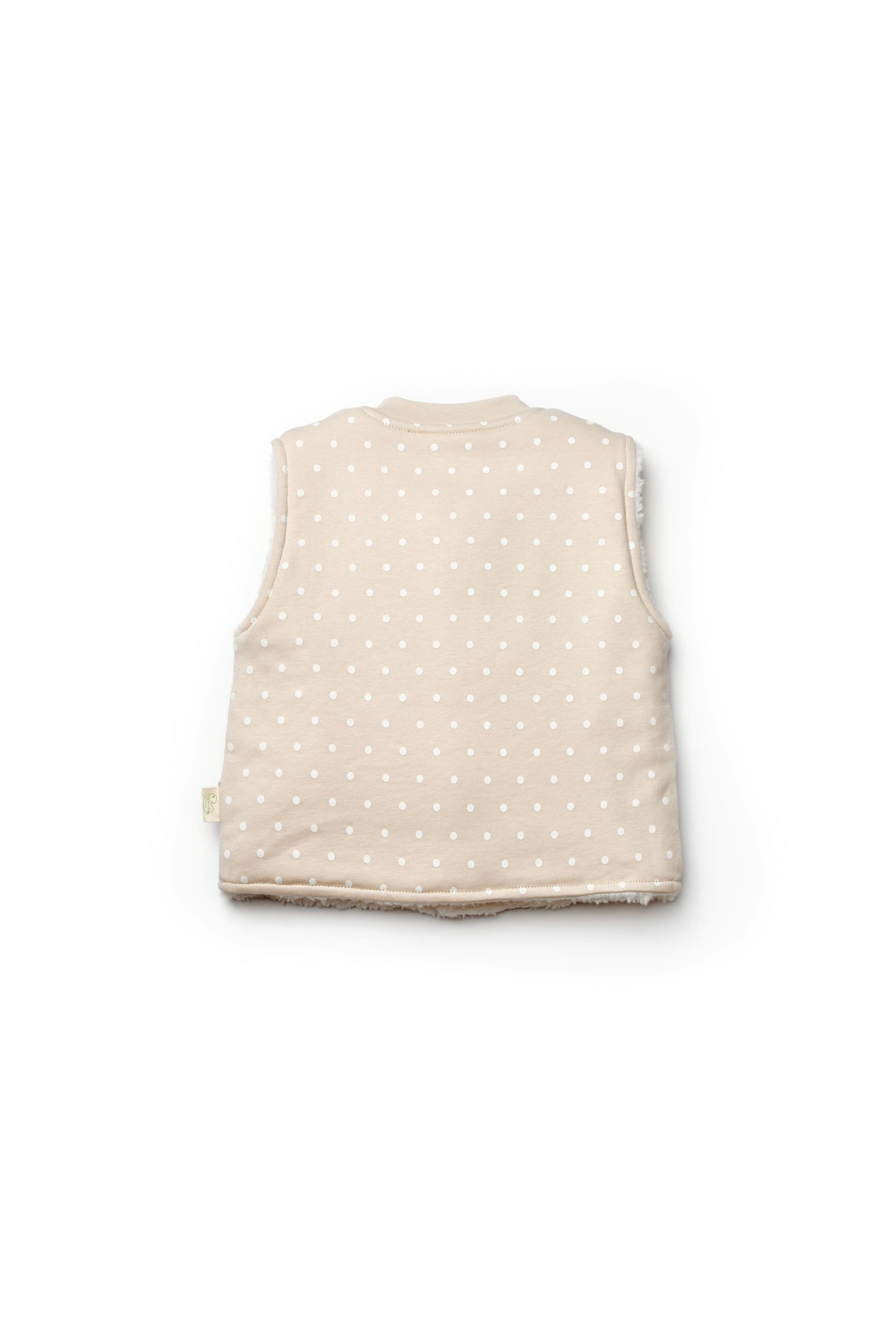 Organic Polka Dot Sherpa Baby Vest Honey and Hive