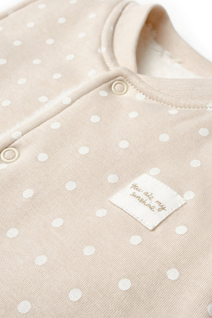 Organic Polka Dot Sherpa Baby Vest Honey and Hive