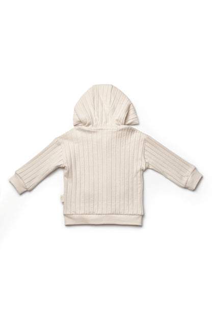 Organic Ribbed Polka Dot Zip-Up Jacket Honey and Hive