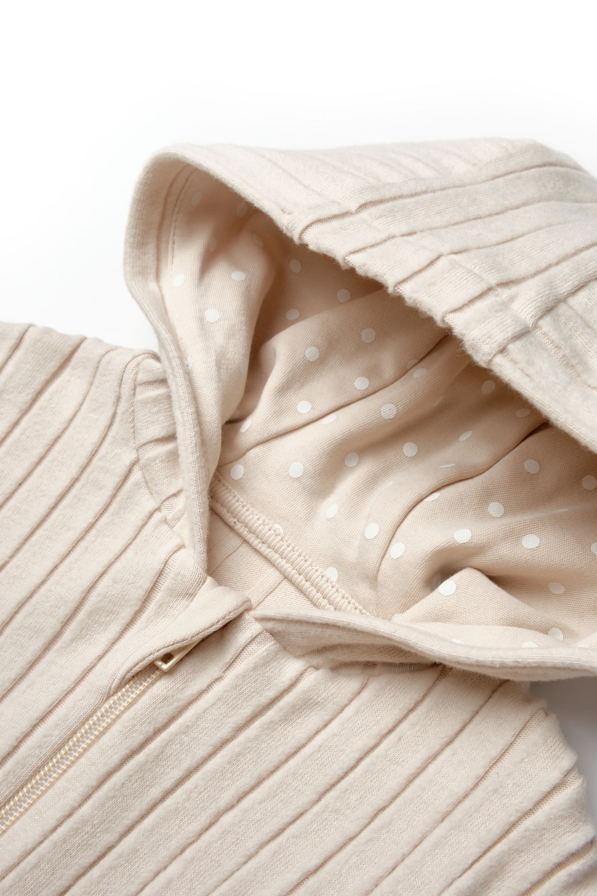 Organic Ribbed Polka Dot Zip-Up Jacket Honey and Hive