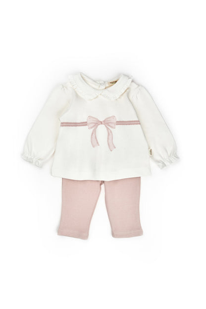 Organic Blush Ribbon Ruffle Set Honey and Hive