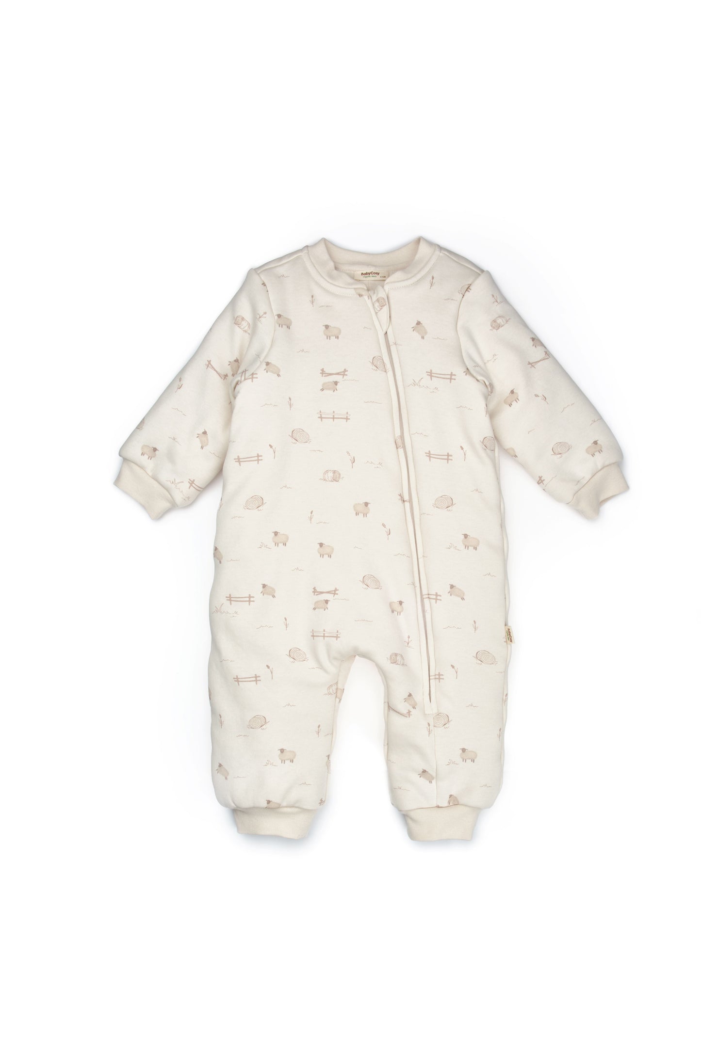 Little Lamb Zip-Up Organic Romper Honey and Hive