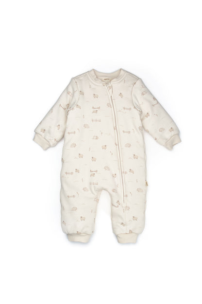 Little Lamb Zip-Up Organic Romper Honey and Hive