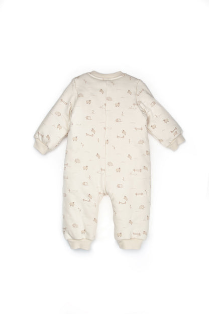 Little Lamb Zip-Up Organic Romper Honey and Hive