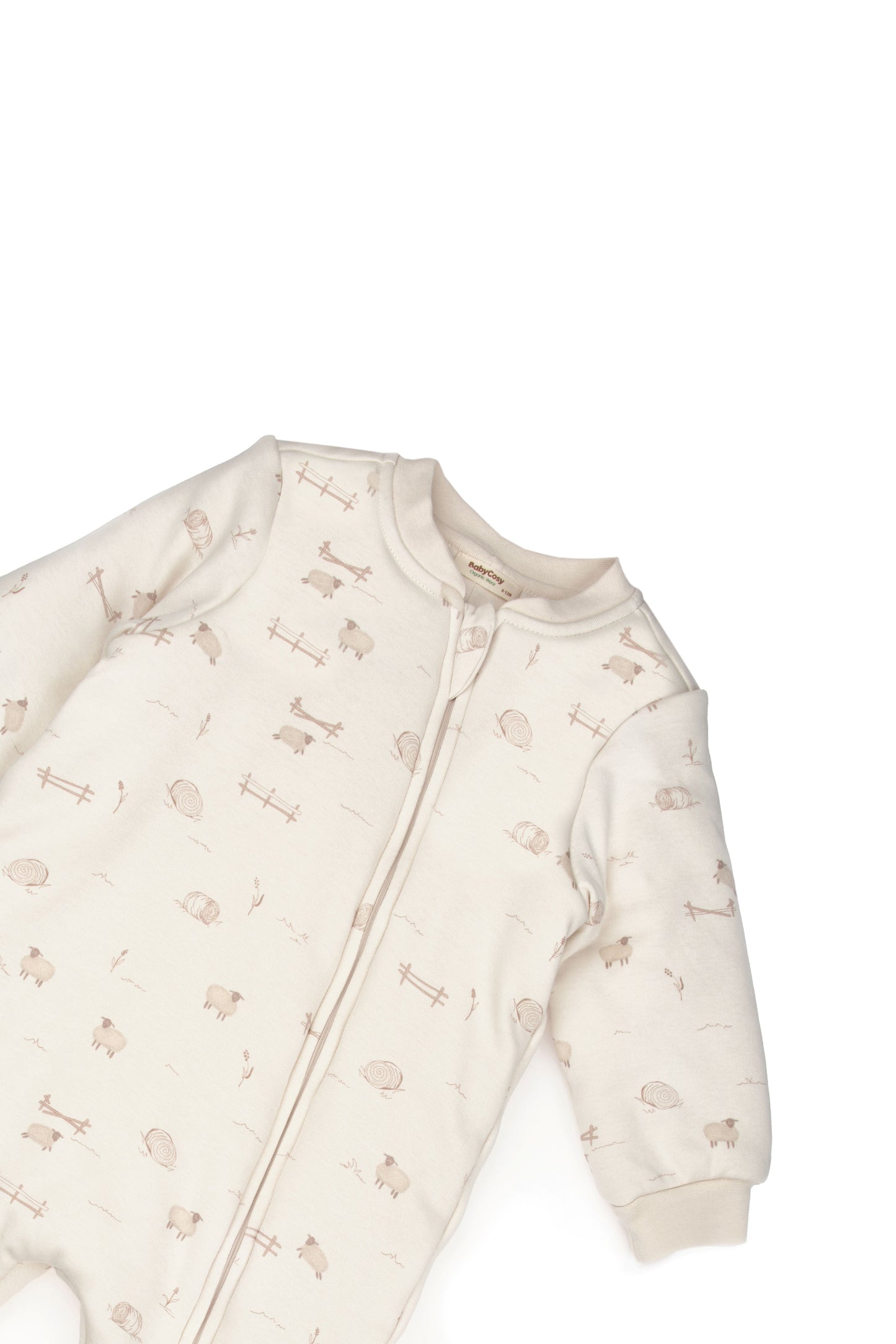 Little Lamb Zip-Up Organic Romper Honey and Hive