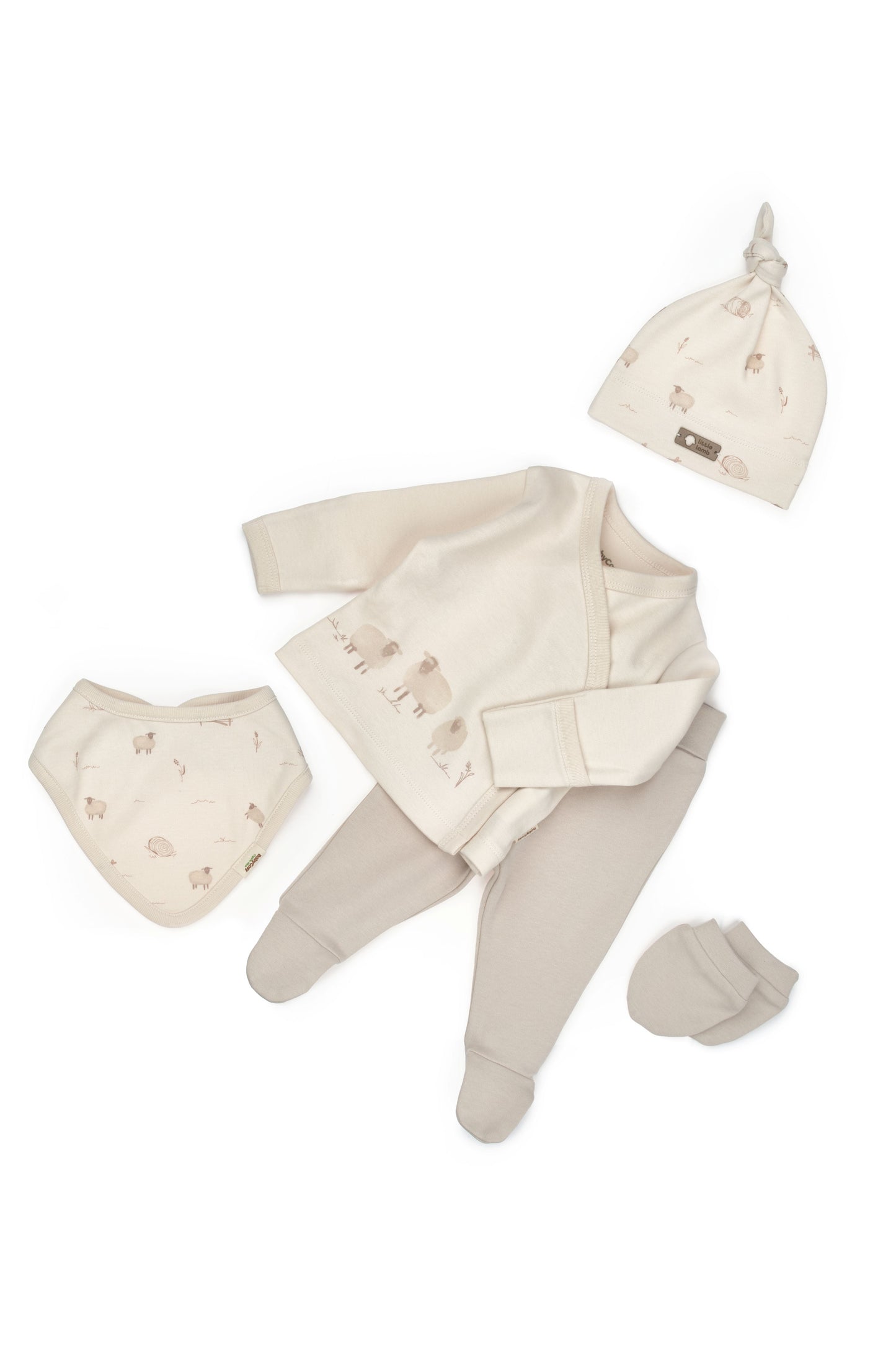 Little Lamb 5-Piece Organic Newborn Set Honey and Hive