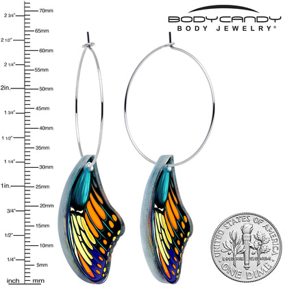Butterfly Wing Hoop Earrings by Onyx O BodyCandy