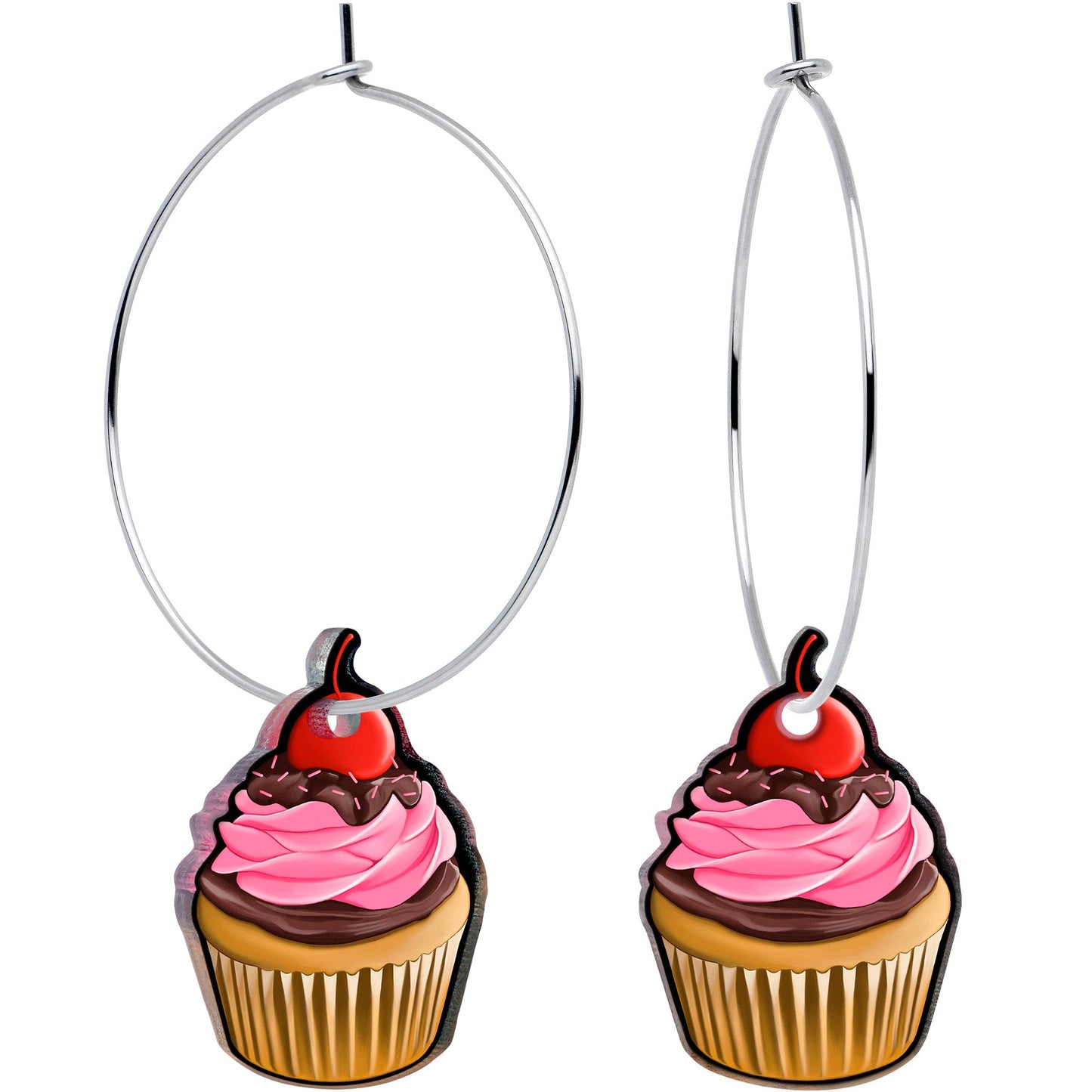 Valentine Cupcake Hoop Earrings by Onyx O BodyCandy