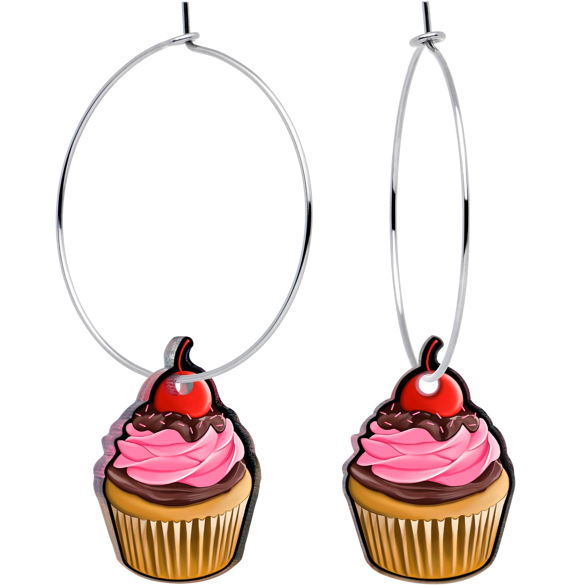 Valentine Cupcake Hoop Earrings by Onyx O BodyCandy