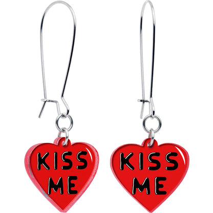 Kiss Me Heart Dangle Earrings by Onyx O BodyCandy