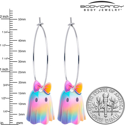 Iridescent Ghost Girl Hoop Earrings by Onyx O BodyCandy