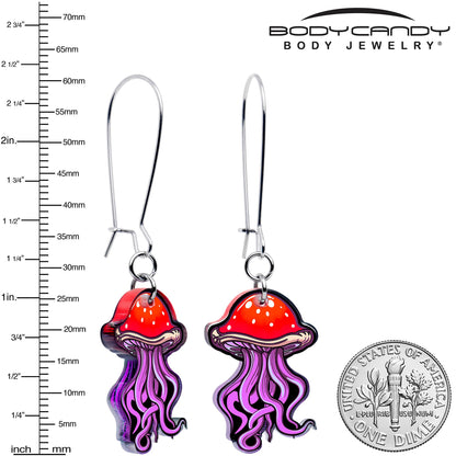 Mushroom Jellyfish Dangle Earrings by Onyx O BodyCandy