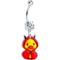 Clear Gem Hot Litle Devil Duck Dangle Belly Ring by Onyx O BodyCandy