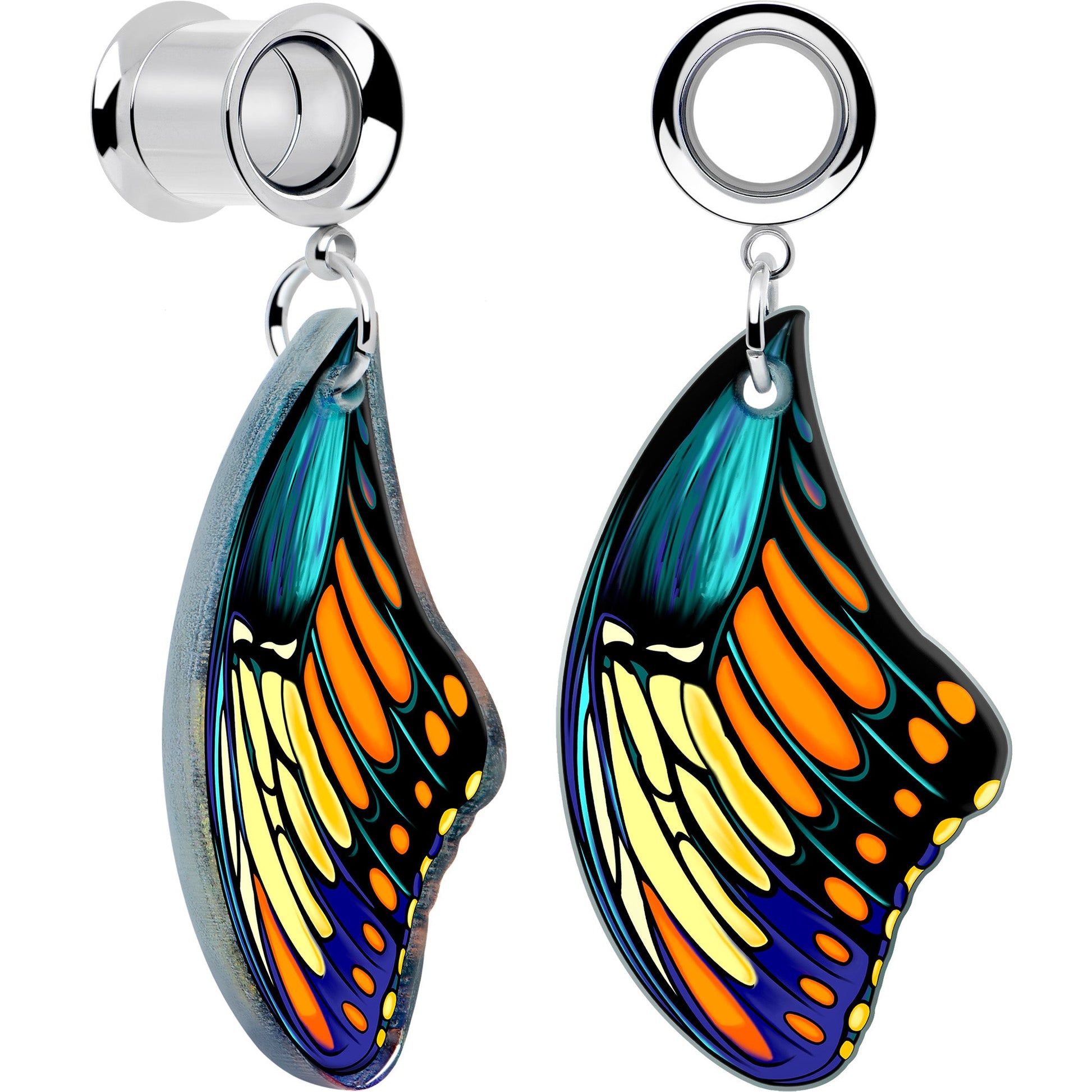 Wing of Butterfly Tunnels Dangle Plug Set by Onyx O BodyCandy
