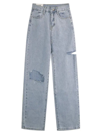 Women's High Waist Wide Leg Loose Straight Pants
