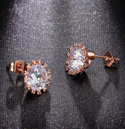 Diamond Earrings, Sterling Silver, 3 Carat Studs
