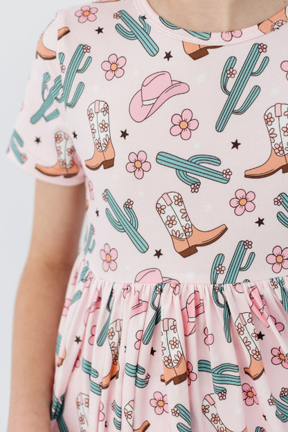 Cactus Cowgirl S/S Pocket Twirl Dress