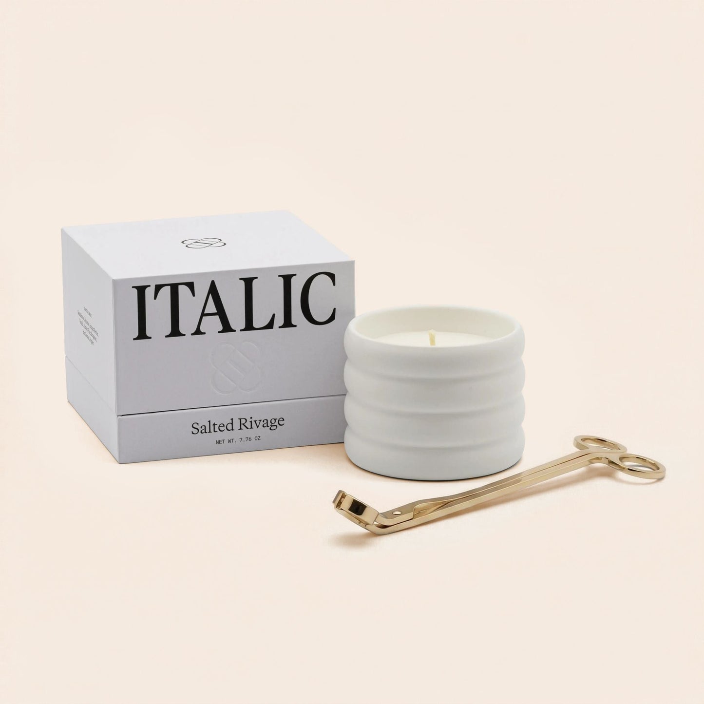 Ceramic Candle & Wick Trimmer Set Italic