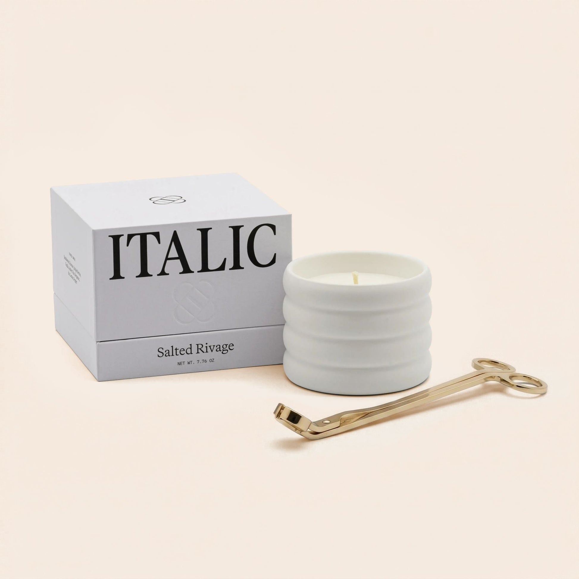 Ceramic Candle & Wick Trimmer Set Italic