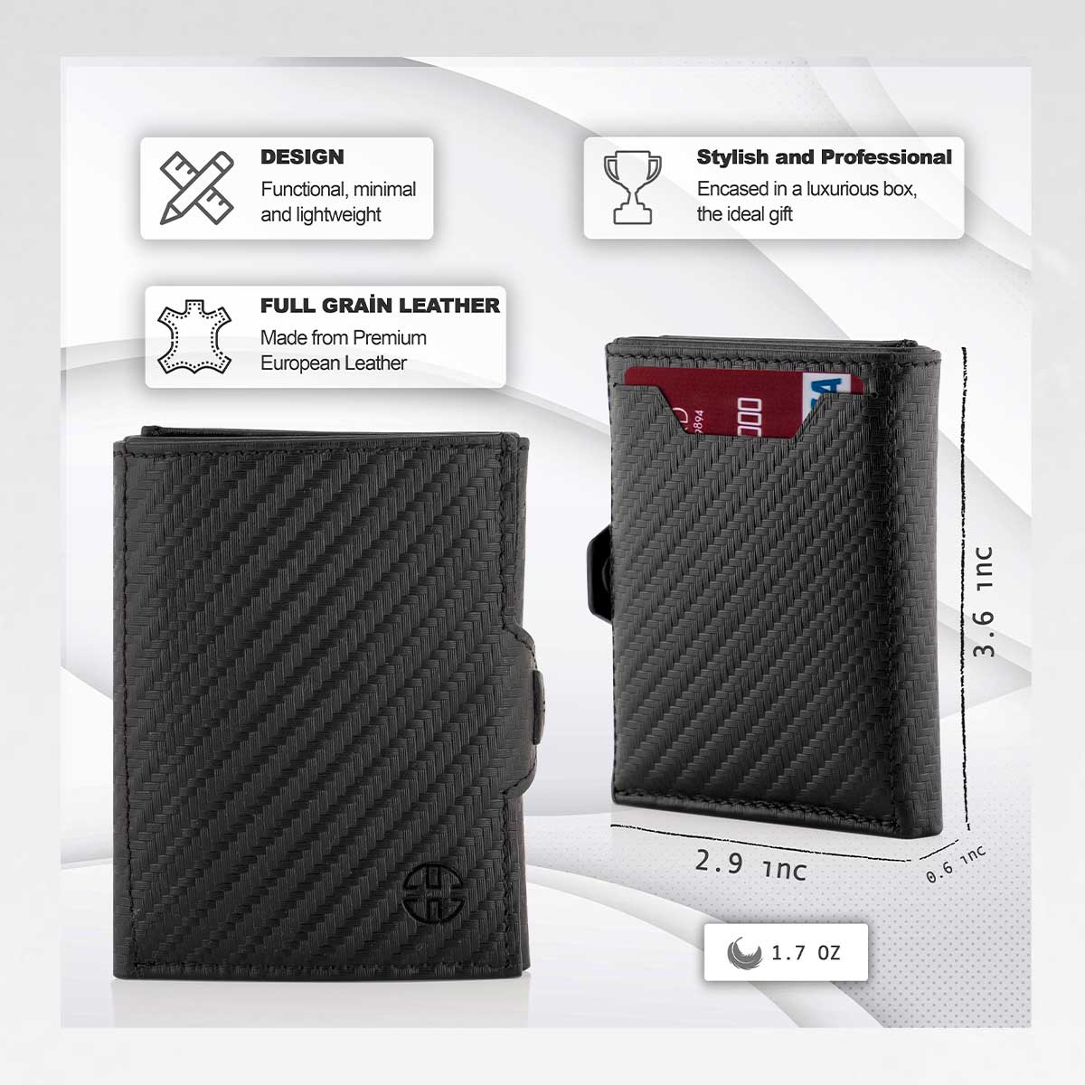 Verona Front Pocket Trifold Leather Wallet Trusador