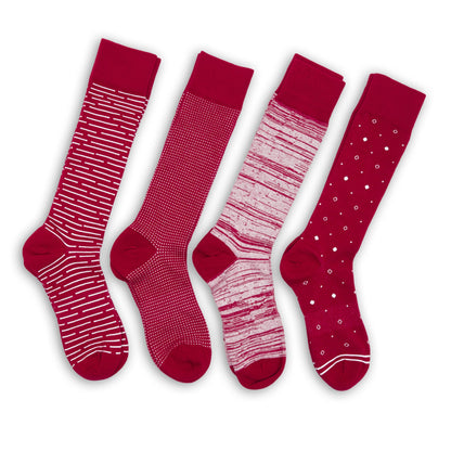 Cardinal / White Dress Socks 4-Pack DeadSoxy