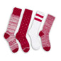 Cardinal / White Mixed Socks 4 Pack -A DeadSoxy