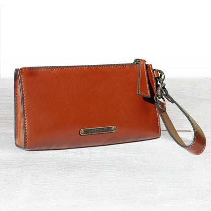 Caravel Wristlet Clutch - Luxury Leather Handbag in Cognac Urban-Equestrian