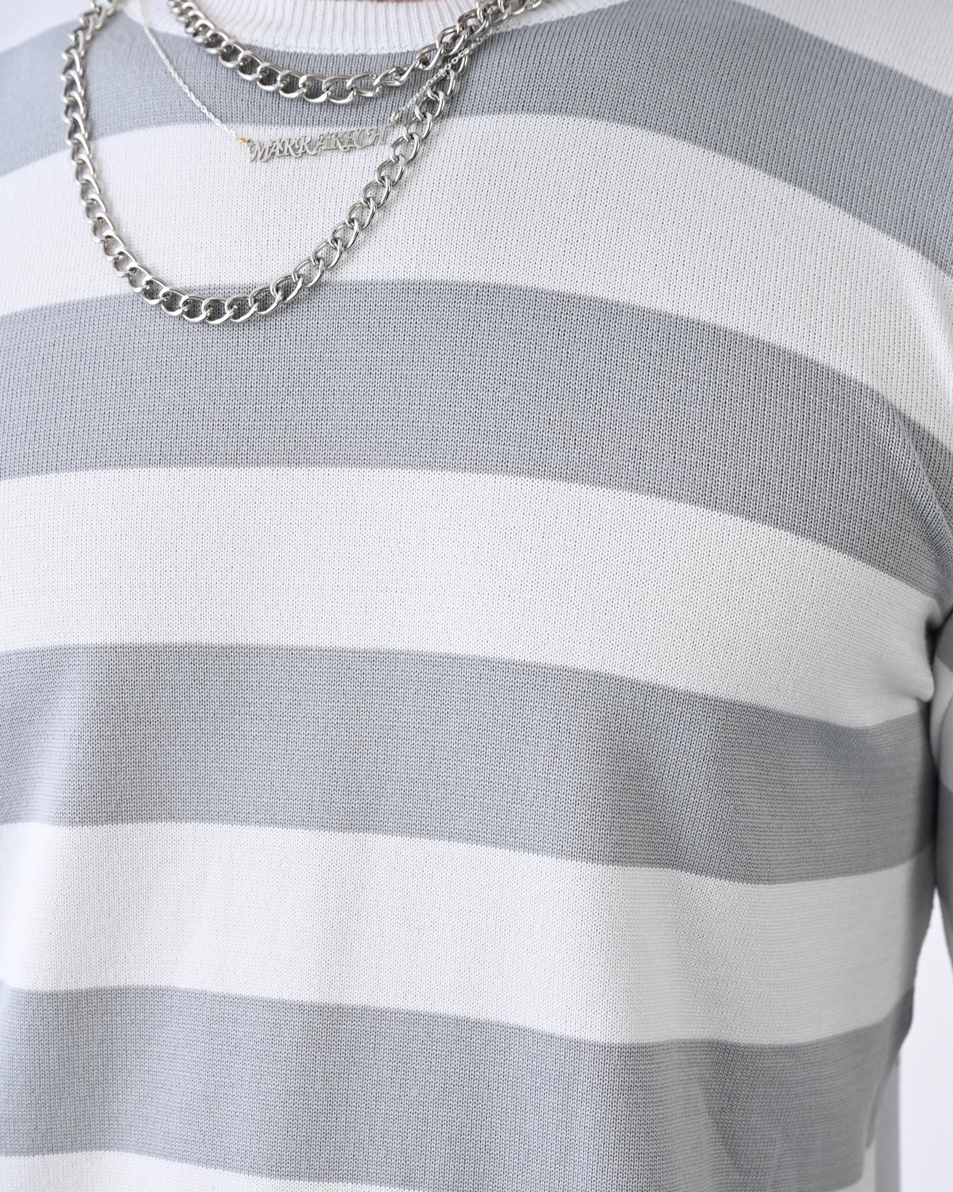 Casual Men's Knitwear with Dual-Tone Stripe Detail Withinblack