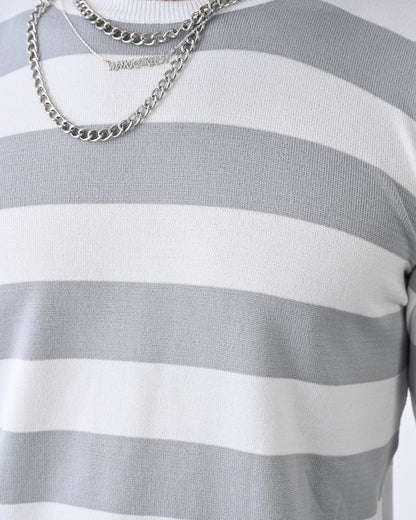 Casual Men's Knitwear with Dual-Tone Stripe Detail Withinblack