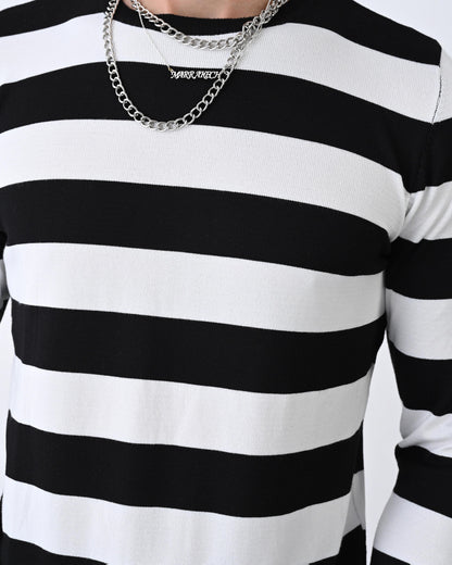 Casual Men's Knitwear with Dual-Tone Stripe Detail Withinblack