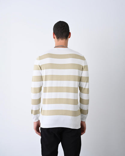Casual Men's Knitwear with Dual-Tone Stripe Detail Withinblack