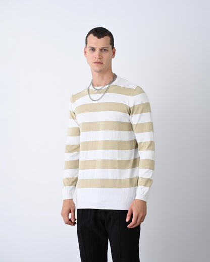 Casual Men's Knitwear with Dual-Tone Stripe Detail Withinblack