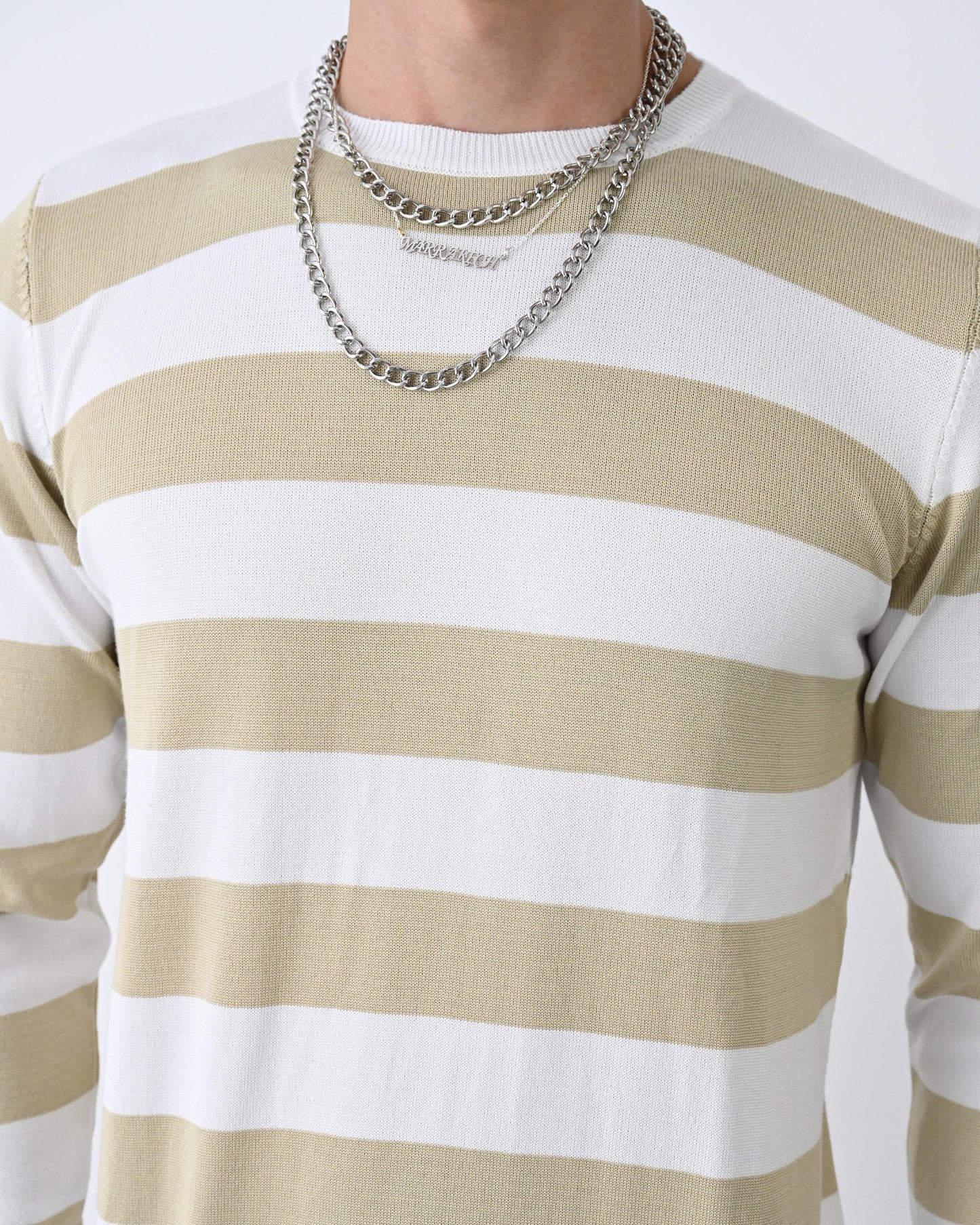 Casual Men's Knitwear with Dual-Tone Stripe Detail Withinblack