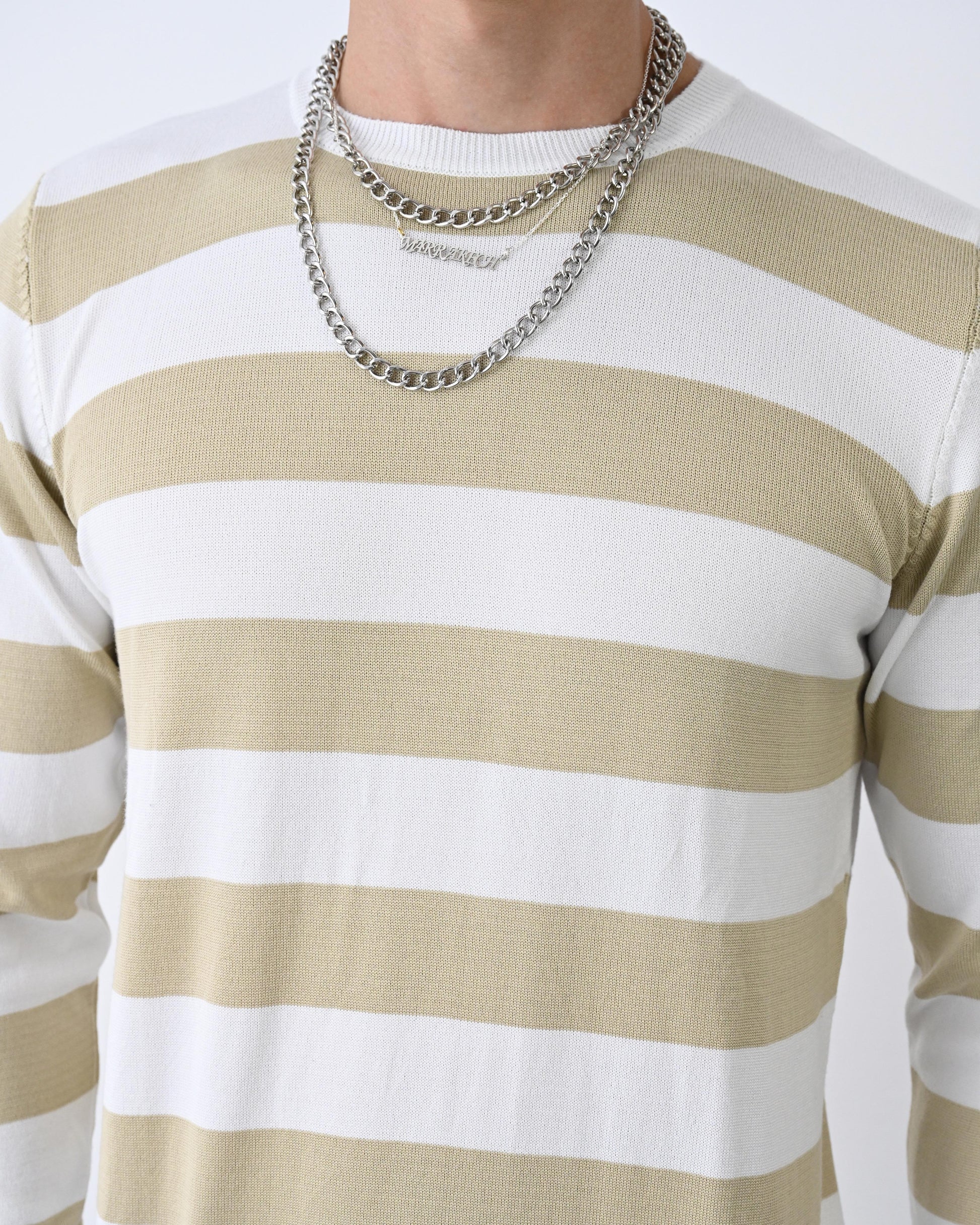 Casual Men's Knitwear with Dual-Tone Stripe Detail Withinblack