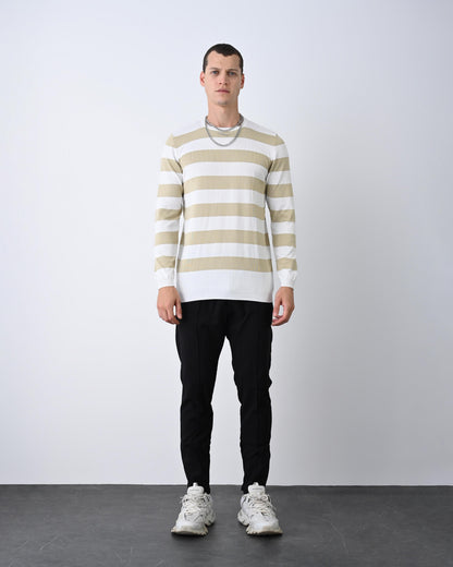Casual Men's Knitwear with Dual-Tone Stripe Detail Withinblack